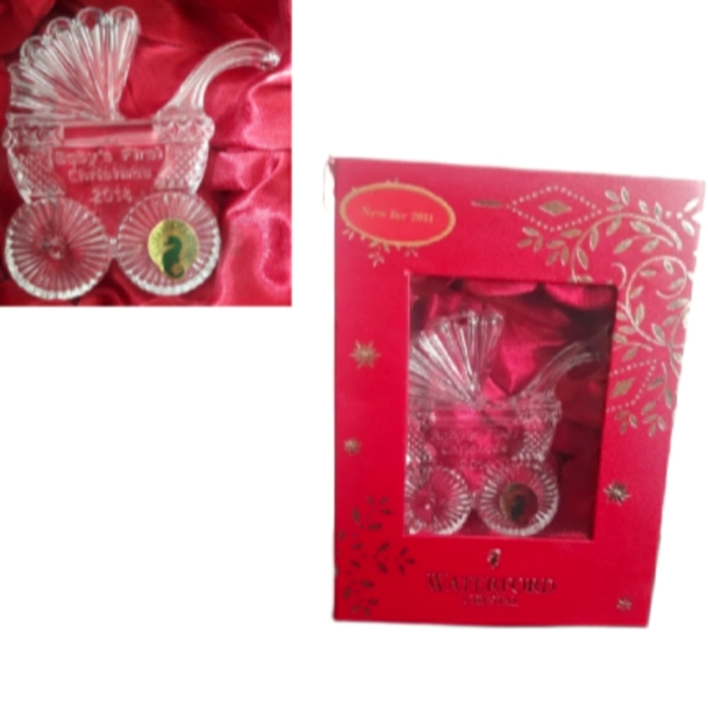 Waterford Crystal Baby's First Christmas 2014 + Box / Crystal Carriage Ornament